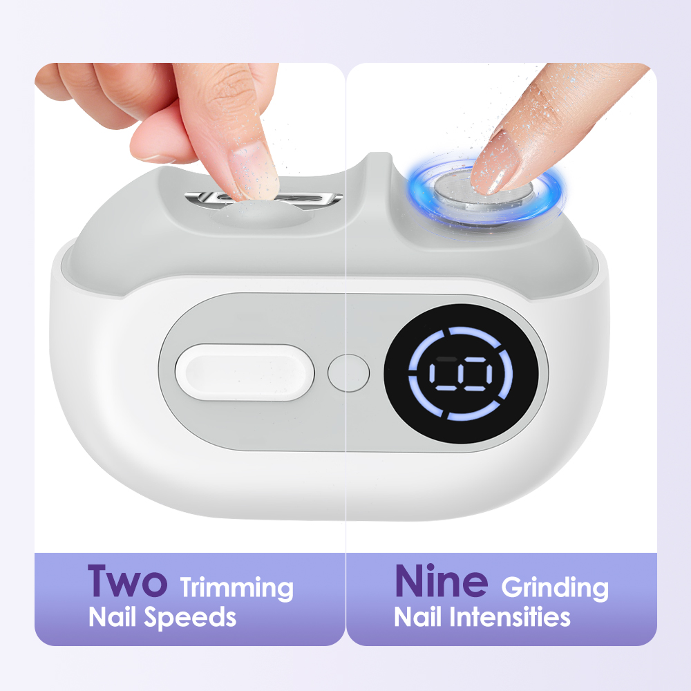 Uv Led Lamp Nail - 電動ネイルクリッパー 自動爪切り研磨機 研磨LEDライト付き ネイルカッター UVネイルランプ付き 子供と大人向け