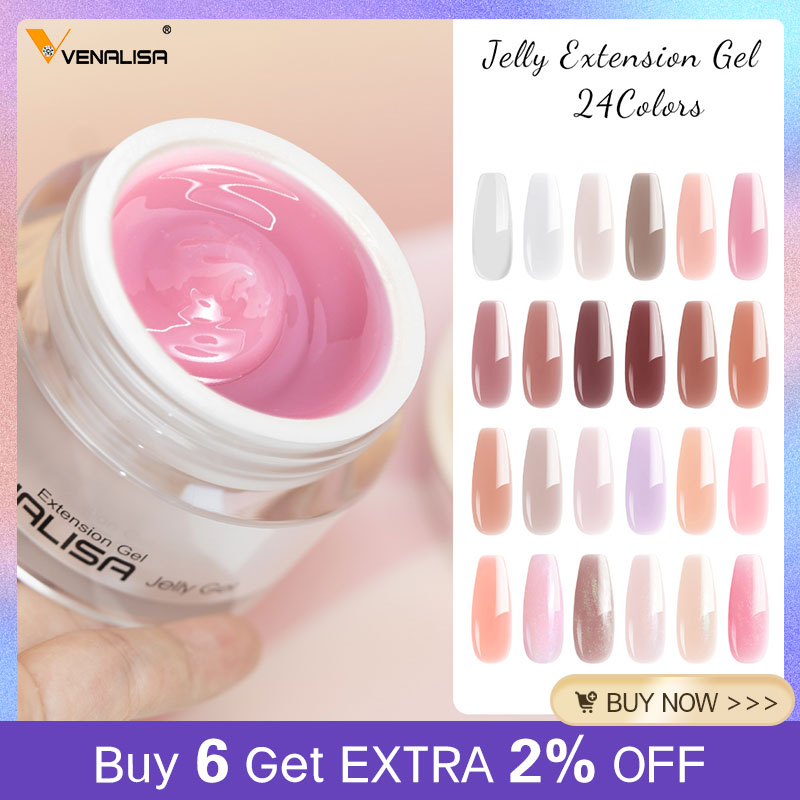 Nail Art Lotso - VENALISA 50ml ジェリージェル クリアヌードピンク カモフラージュジェル ネイルエクステンド