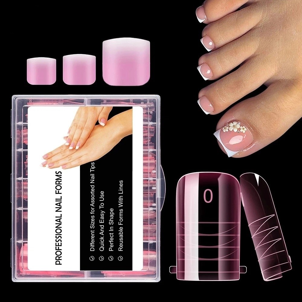 Nail Extension Form - 120個入り 新品 デュアルフォーム トゥネイルモールド アクリル フルカバー