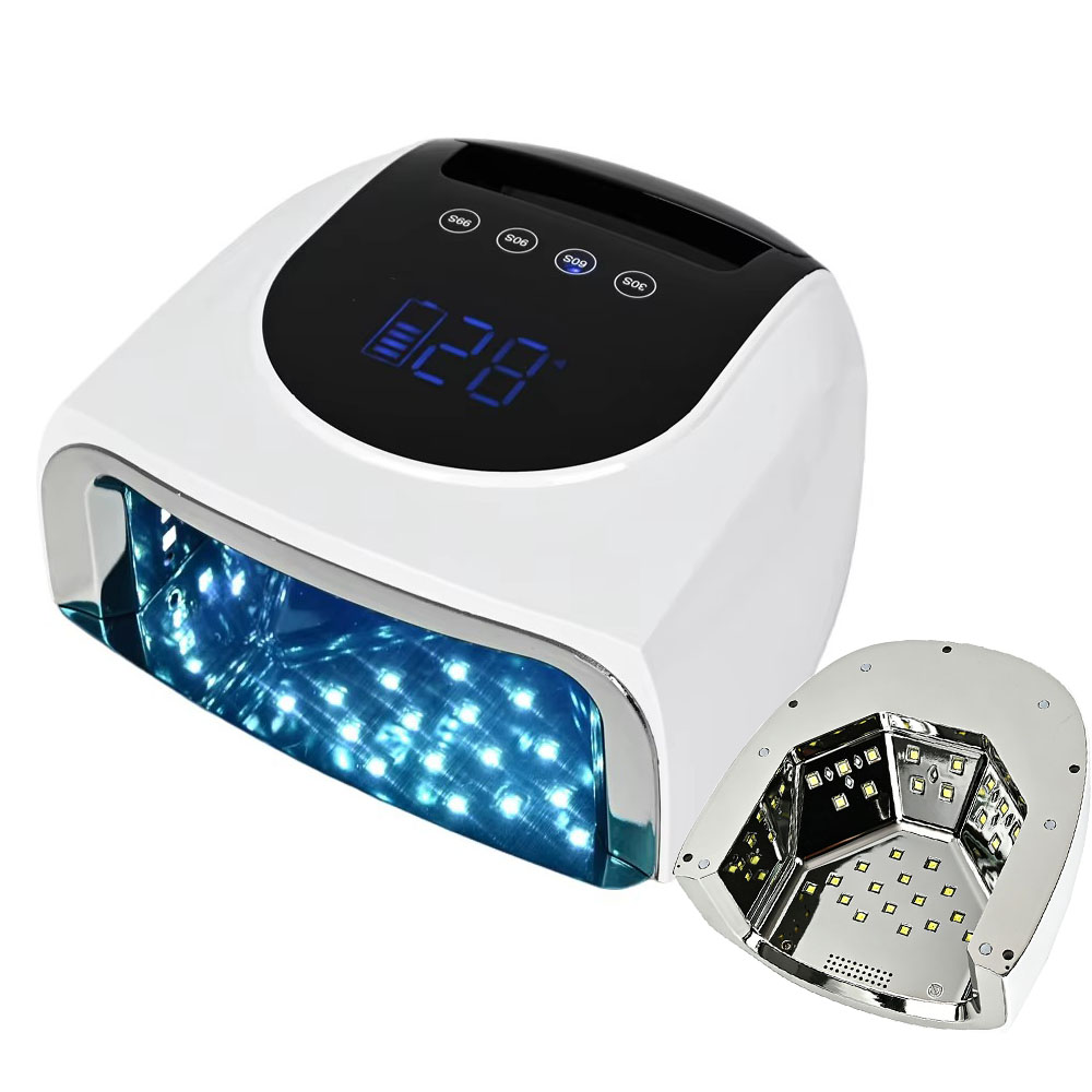 Uv Led Lamp Nail - 充電式96Wネイルランプ、ミラー反射ベース付きジェルポリッシュ乾燥機、マニキュアマシン、ネイル用UVライト、ネイルUV LEDランプ