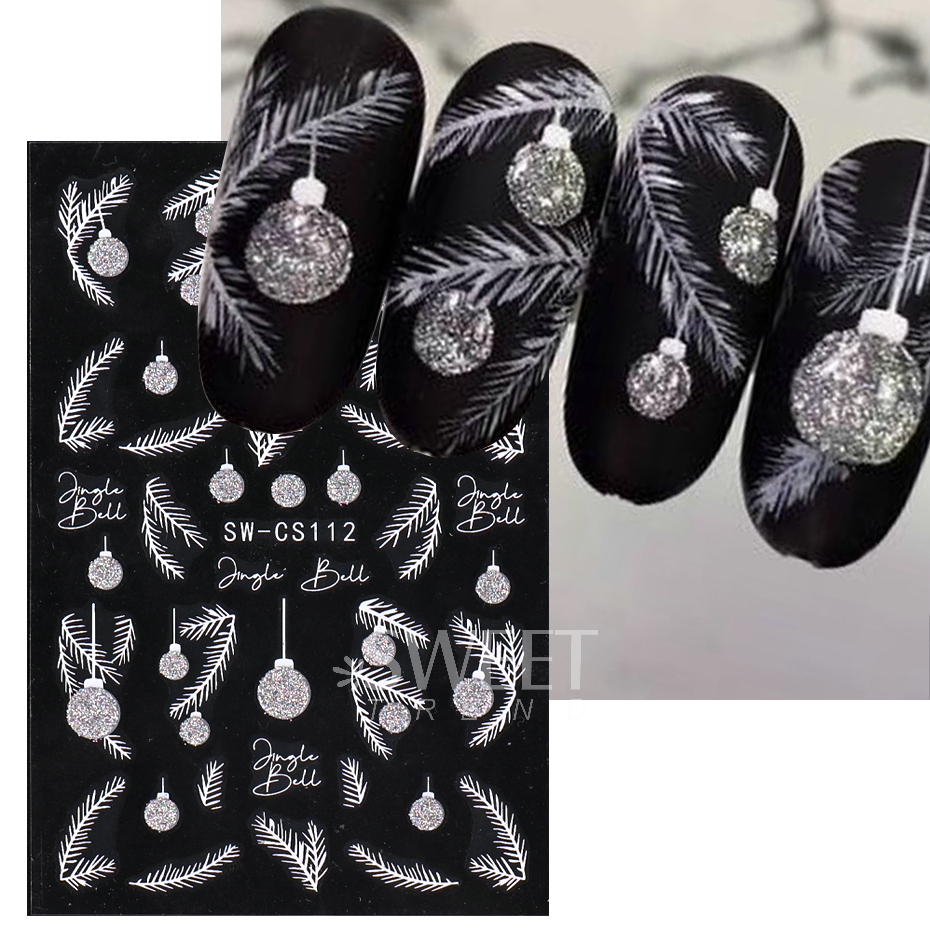 新しいクリスマスシリーズマニキュアステッカーキラキラグリッタ - Nail Art Xmas Tree のレビューと価格
