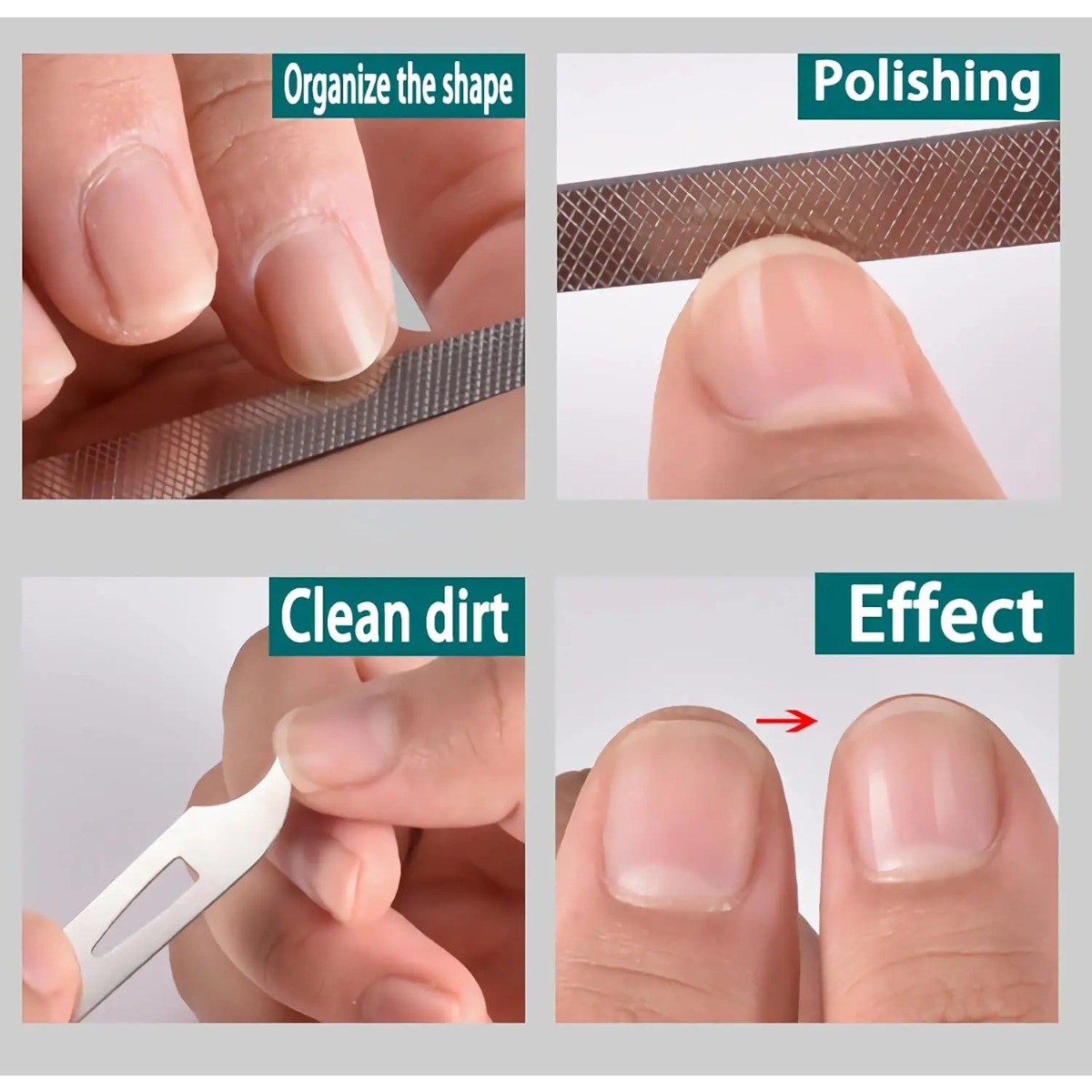 10/20 個金属爪やすりステンレス鋼マニキュアペディキュア - Nail Extension Form のレビューと価格