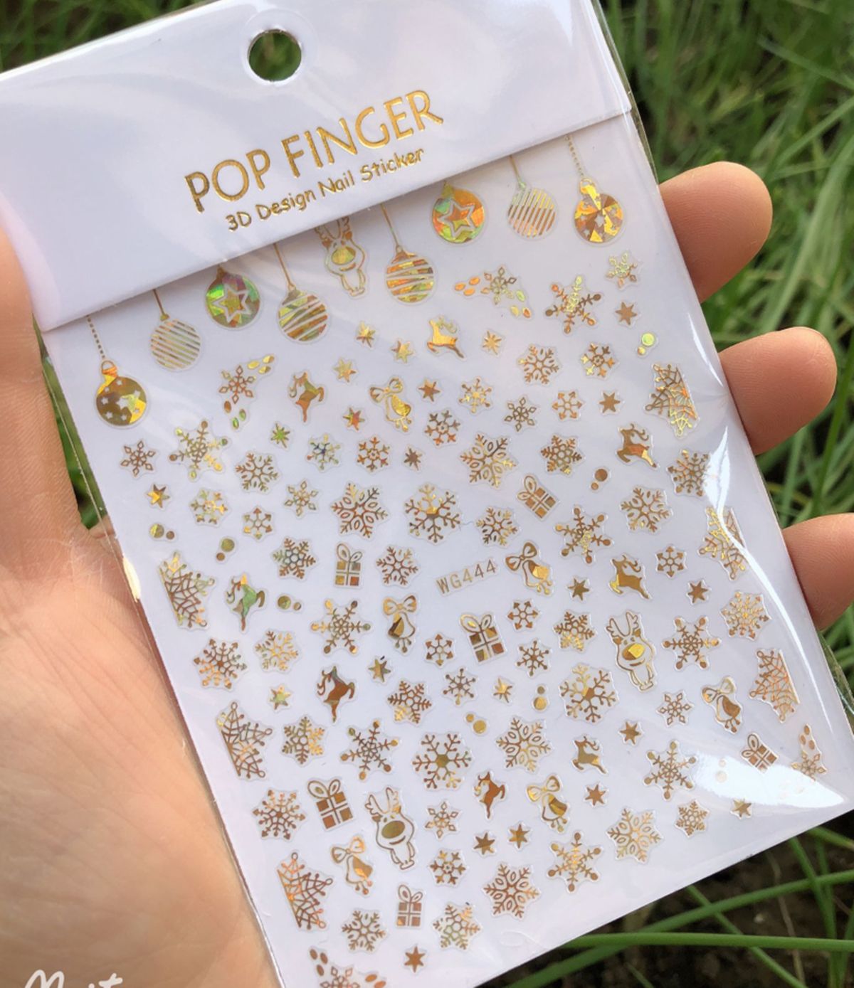 クリスマス3Dネイルステッカーホログラフィック花柄ネイルアー - Nail Art Xmas Stickers のレビューと価格