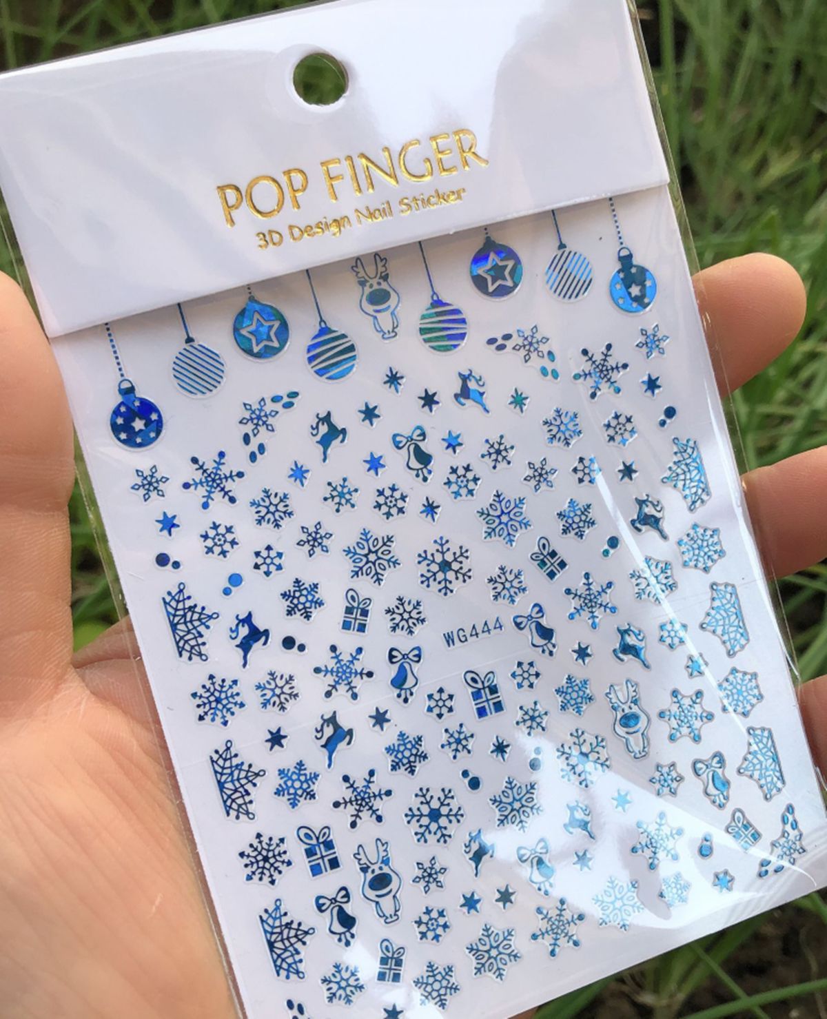クリスマス3Dネイルステッカーホログラフィック花柄ネイルアー - Nail Art Xmas Stickers のレビューと価格
