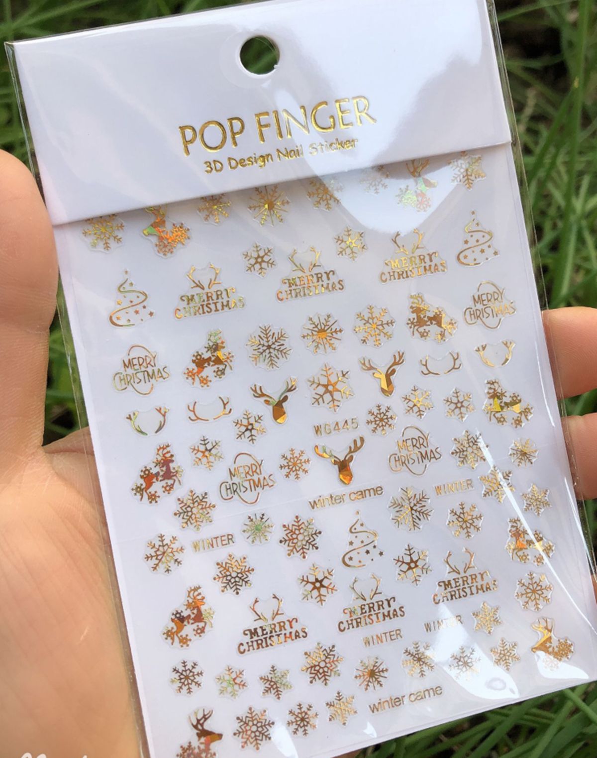 クリスマス3Dネイルステッカーホログラフィック花柄ネイルアー - Nail Art Xmas Stickers のレビューと価格