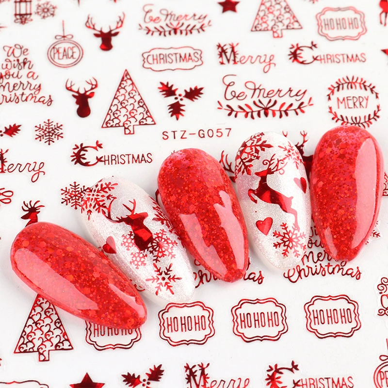 クリスマスネイルアートデザイン、トランスファースライダー、3 - Nail Art Xmas Stickers のレビューと価格