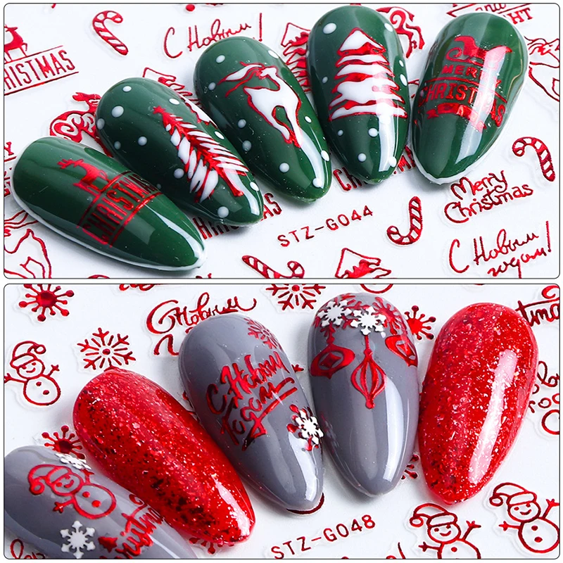 クリスマスネイルアートデザイン、トランスファースライダー、3 - Nail Art Xmas Stickers のレビューと価格