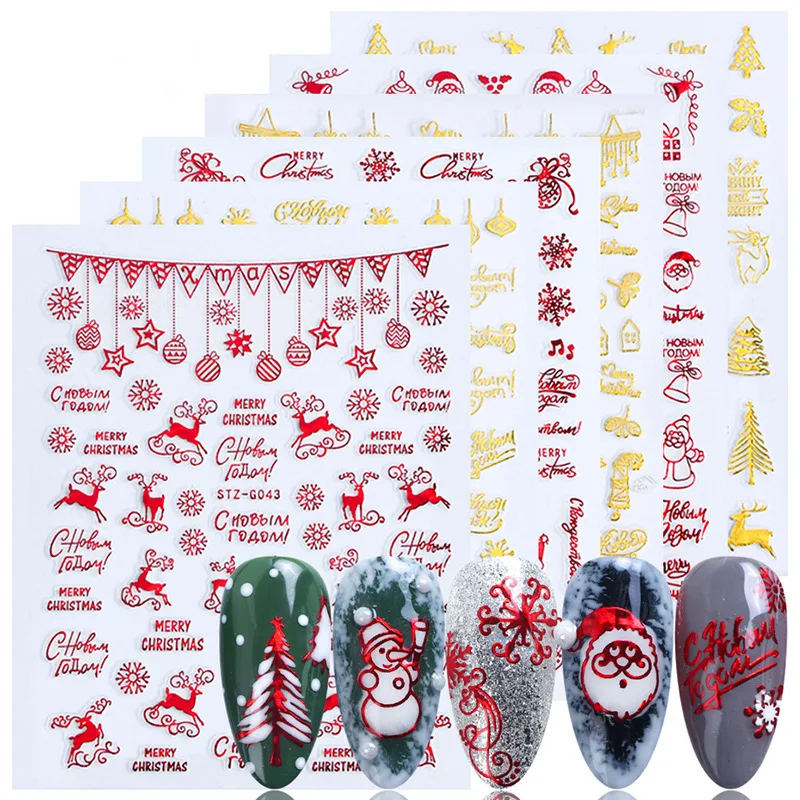 クリスマスネイルアートデザイン、トランスファースライダー、3 - Nail Art Xmas Stickers のレビューと価格