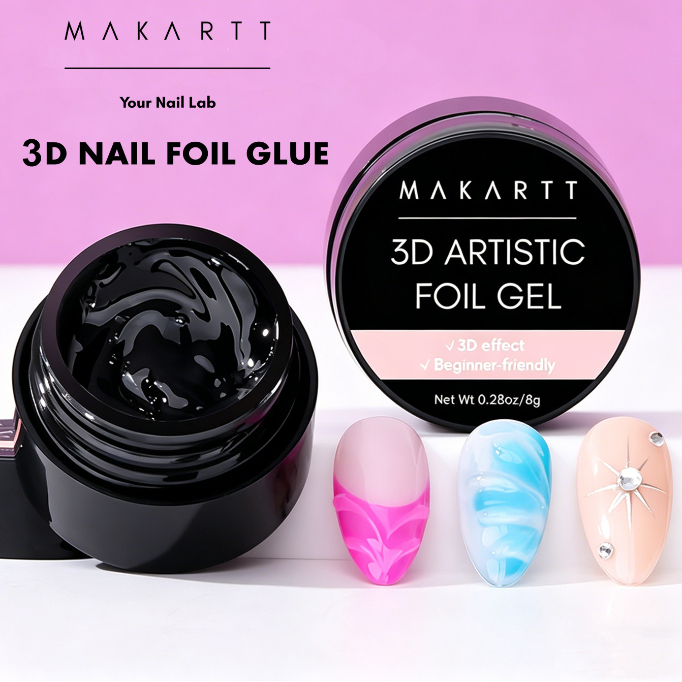 マカート3Dネイルジェル8mlネイルフォイルグルー転写ジェル - Uv Led Lamp Nail のレビューと価格