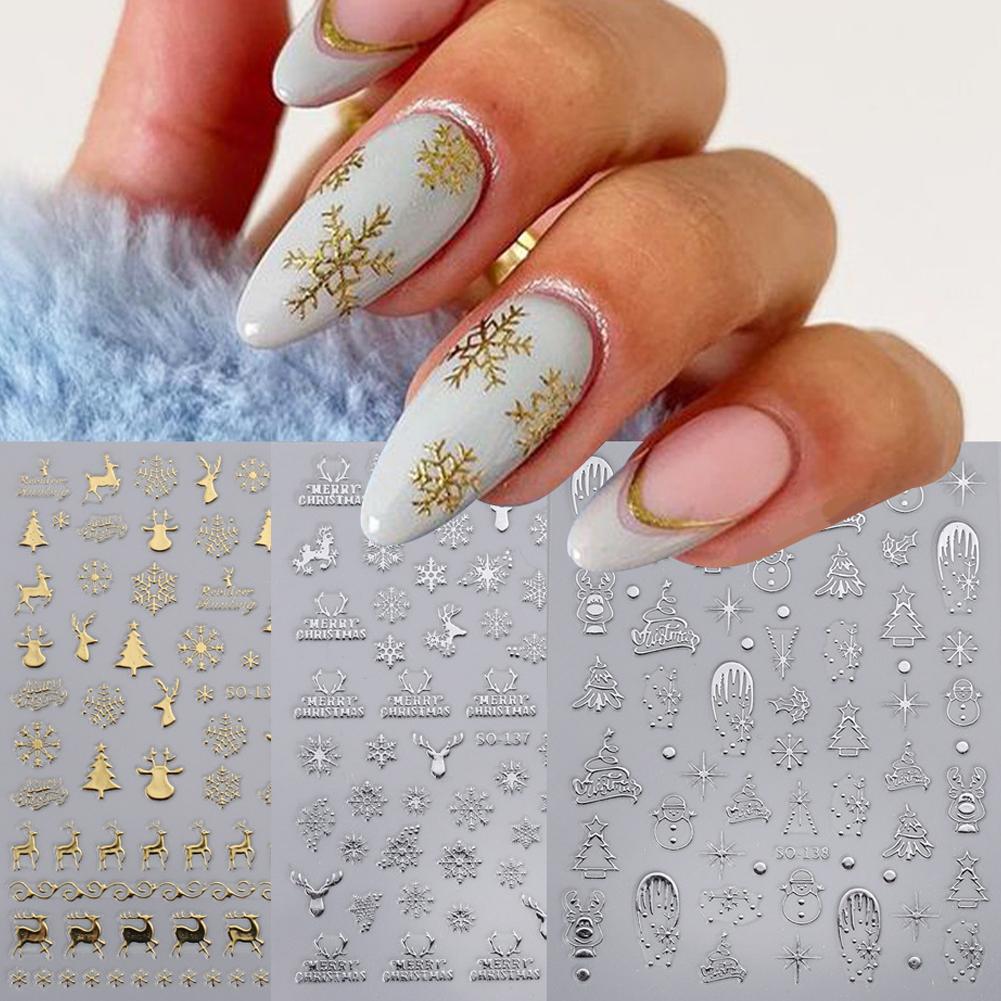 クリスマスネイルアートステッカー ネイルデカール 自己粘着  - Nail Art Xmas Stickers のレビューと価格