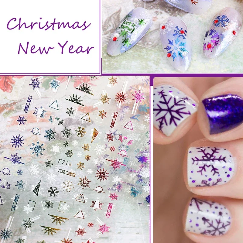クリスマス用粘着ネイルステッカー,サンタクロース,スノーフレ - Nail Art Xmas Stickers のレビューと価格