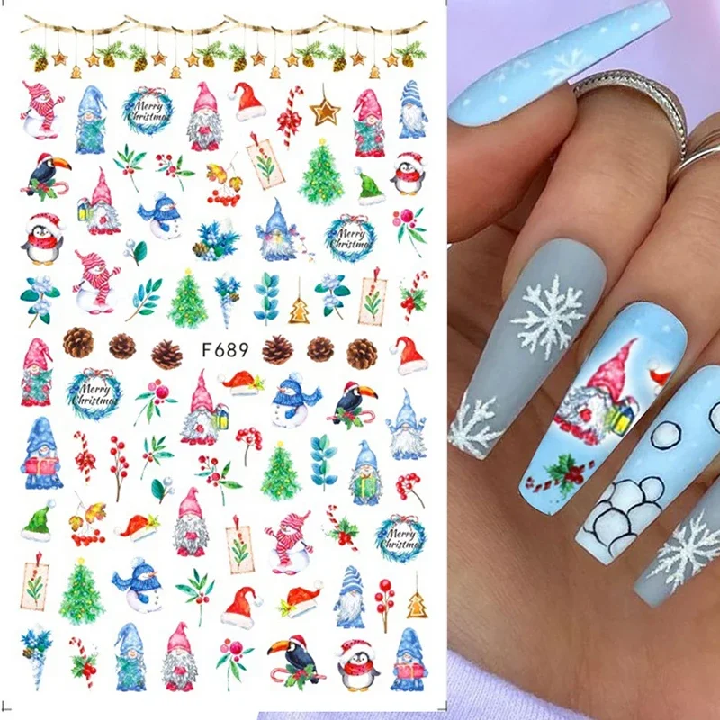 クリスマス用粘着ネイルステッカー,サンタクロース,スノーフレ - Nail Art Xmas Stickers のレビューと価格