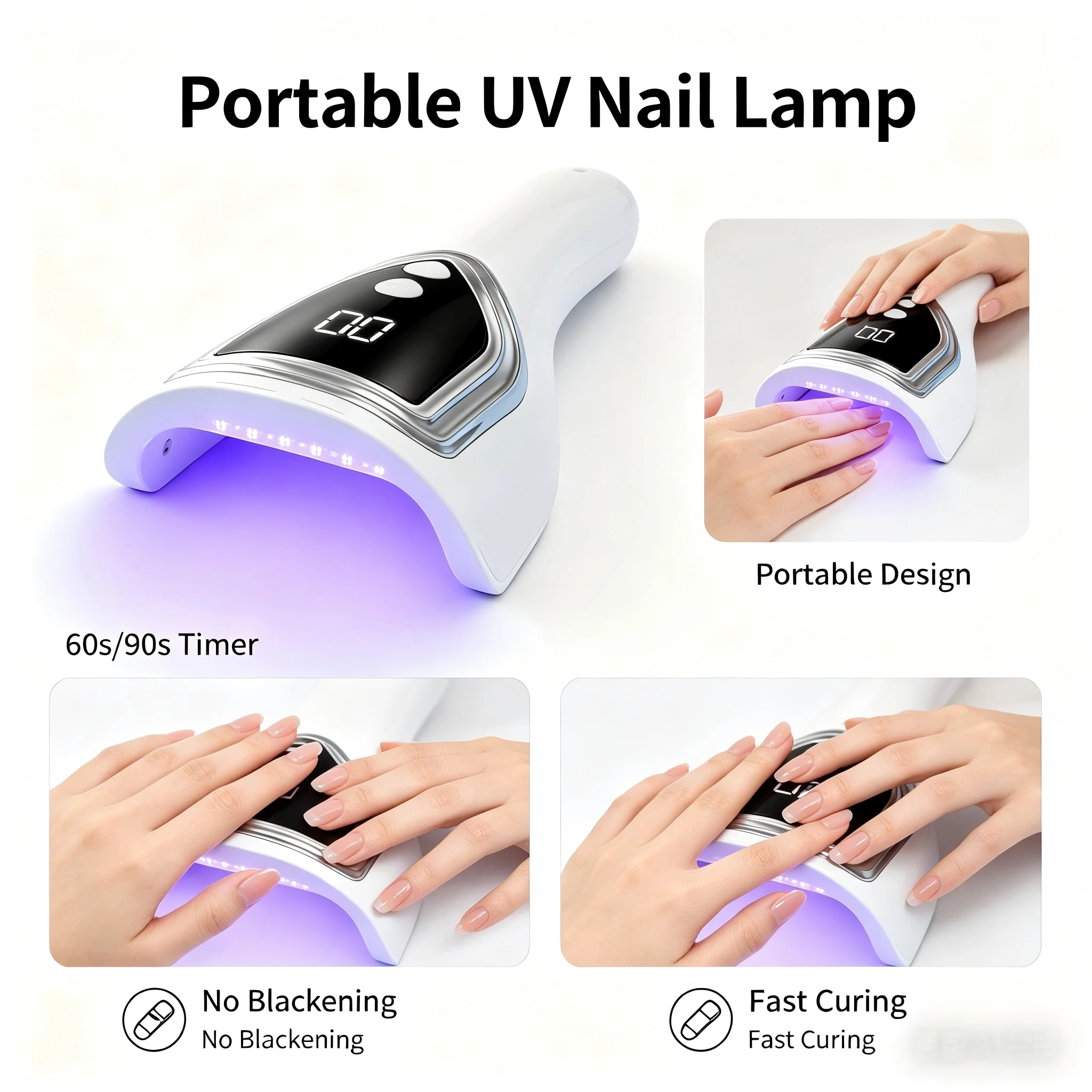 ポータブルUVネイルランプ、充電式ハンドヘルドLEDネイルド - Uv Led Lamp Nail のレビューと価格