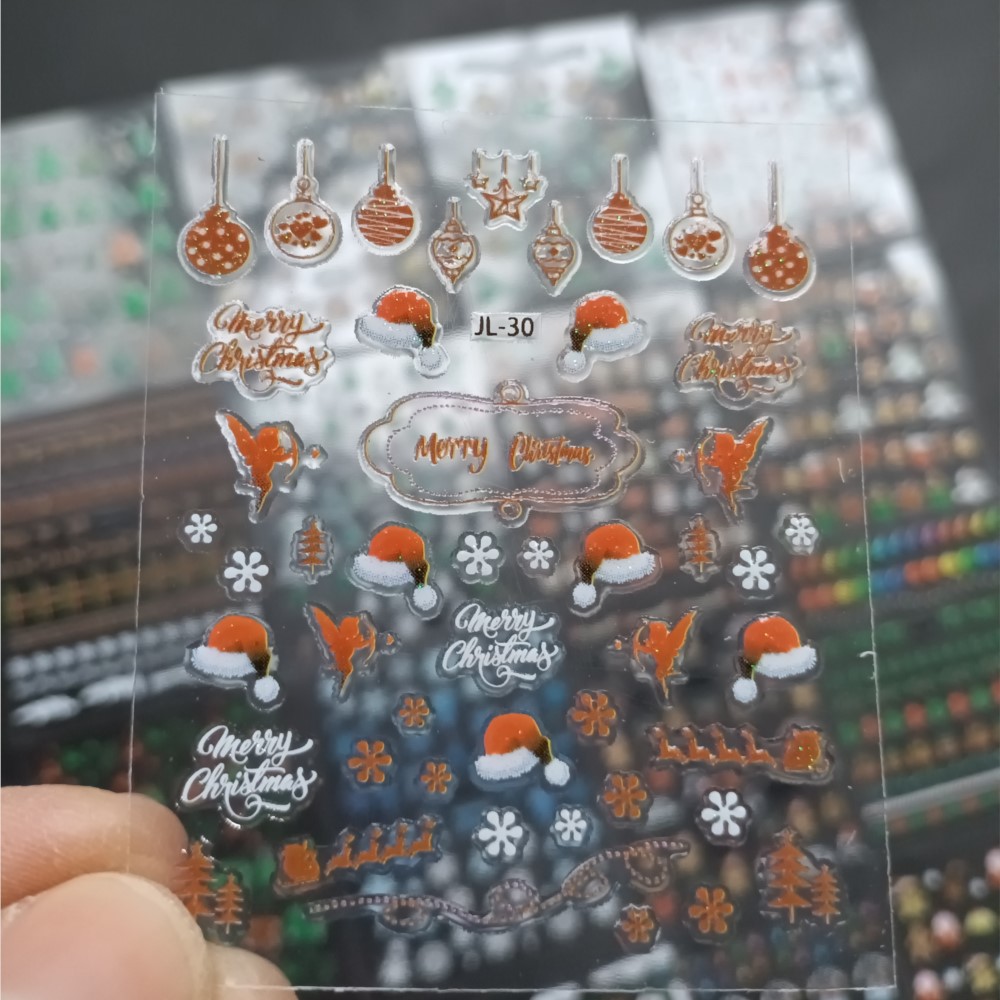 ネイルアート用ステッカー,クリスマス,カラフル,キラキラ,雪 - Nail Art Xmas Stickers のレビューと価格