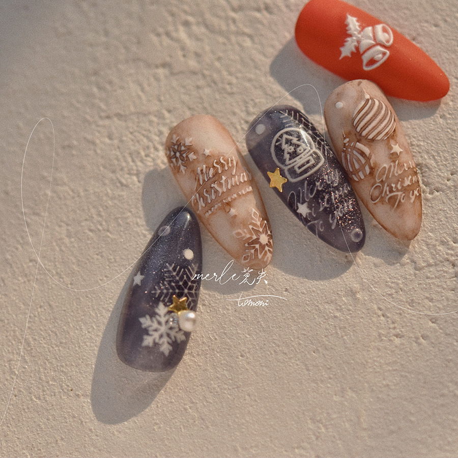 ピュアホワイトのネイルステッカー,マニキュアが刻印された芸術 - Nail Art Xmas Stickers のレビューと価格