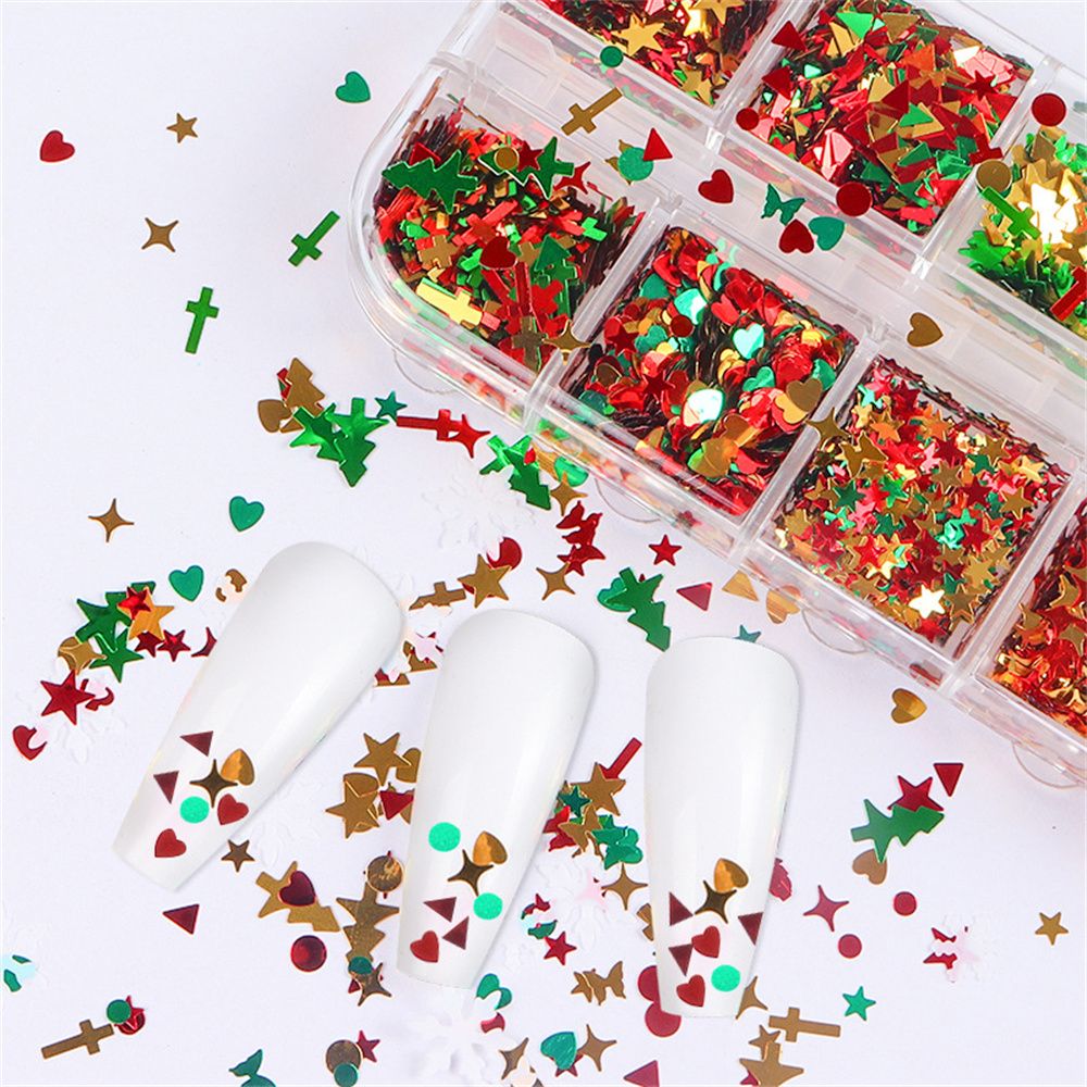 ネイルフレーク メタルスライス 薄いフレーク クリスマスツリ - Nail Art Xmas Tree のレビューと価格