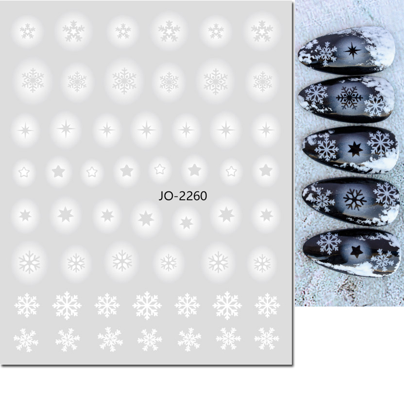 ネイルアート 3d デカール白中空雪片クリスマスツリーバック - Nail Art Xmas Tree のレビューと価格