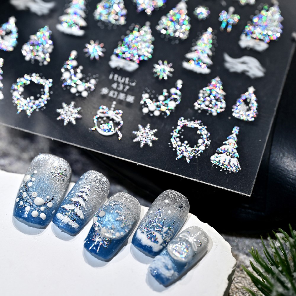 5D エンボスゴールド城/ガーランド/クリスマスツリーネイル - Nail Art Xmas Tree のレビューと価格