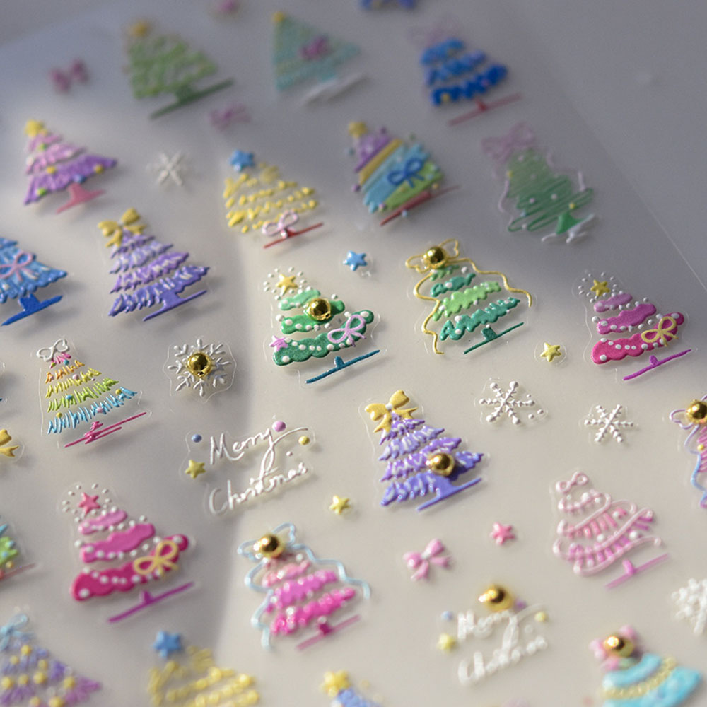 クリスマスネイルアートステッカーデカール 5D エンボスゴー - Nail Art Xmas Stickers のレビューと価格