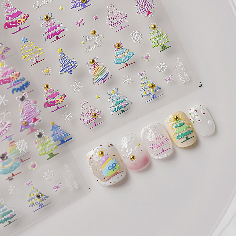 クリスマスネイルアートステッカーデカール 5D エンボスゴー - Nail Art Xmas Stickers のレビューと価格