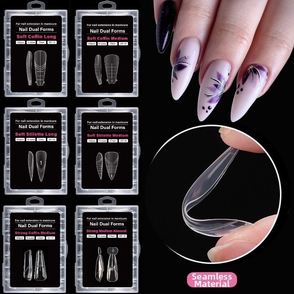 140個入り 14サイズ フレンチネイル デュアルフォーム  - Nail Extension Form のレビューと価格