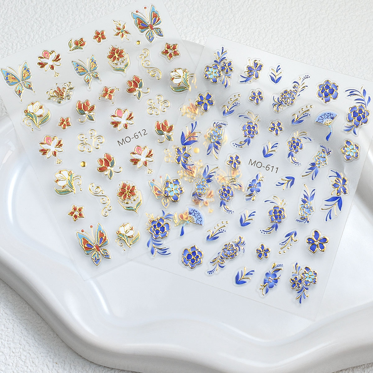 3Dフラワーネイルステッカー - 春の青い花柄デザイン、テク - Nail Art France のレビューと価格